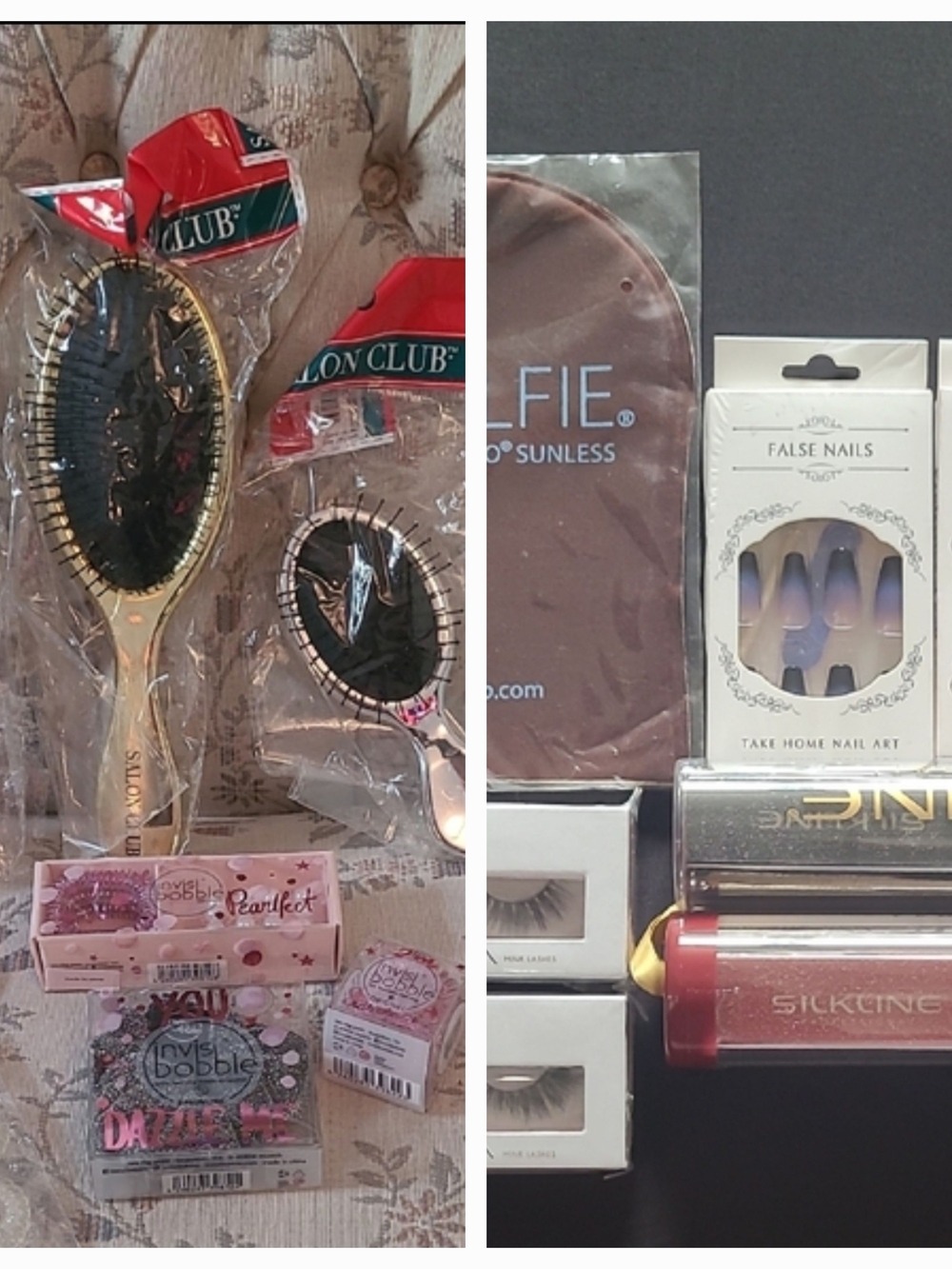 Womens Girls Beauty Pack - Brush Hair Accessories Press On Nail Lashes All BNWT